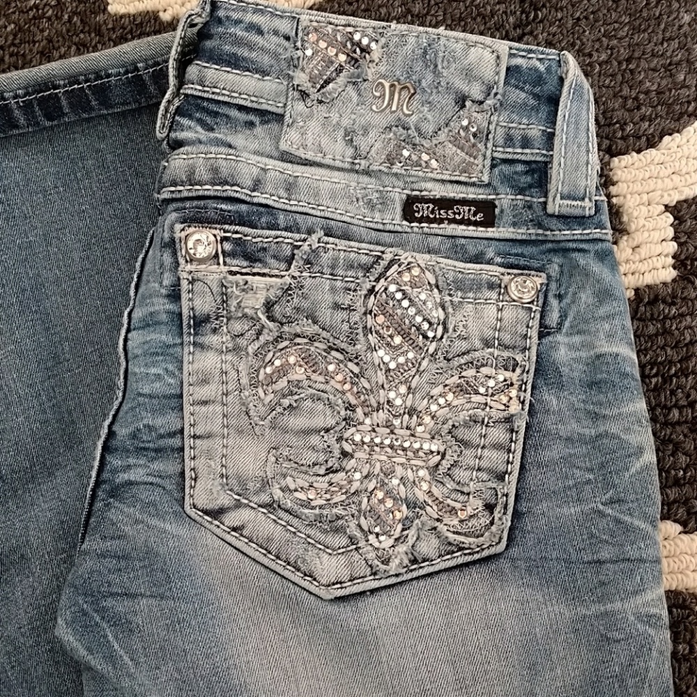 Miss Me Boot Cut Jeans- Light wash denim